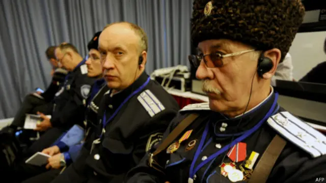 Казаки на Международном консервативном форуме в Санкт-Петербурге 22 марта 2015 года