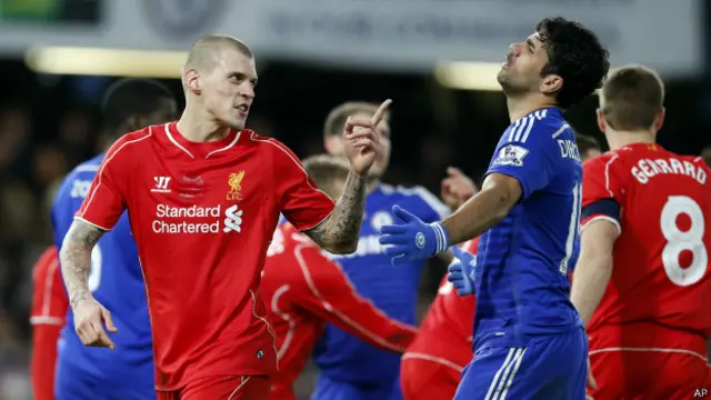 Мартин Шкртел и Диего Коста 