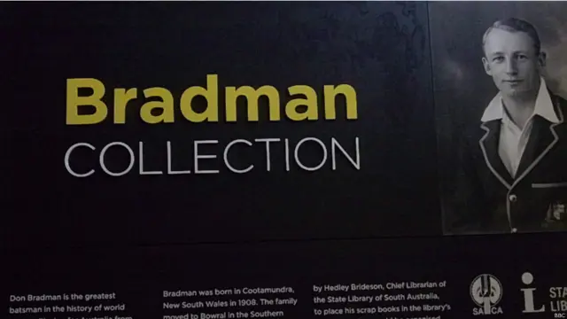 ایڈیلیڈ اوول کے میدان میں بریڈمین کلیکشن کے نام سے سر ڈان بریڈمین کی ذاتی اشیا رکھی گئی ہیں۔ (تصاویر و پیشکش: عبدالرشید شکور)