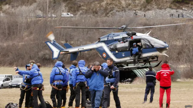 Helicóptero en sitio del accidente