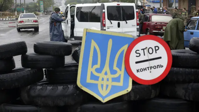 يوکرین میں ایک چیک پوائنٹ