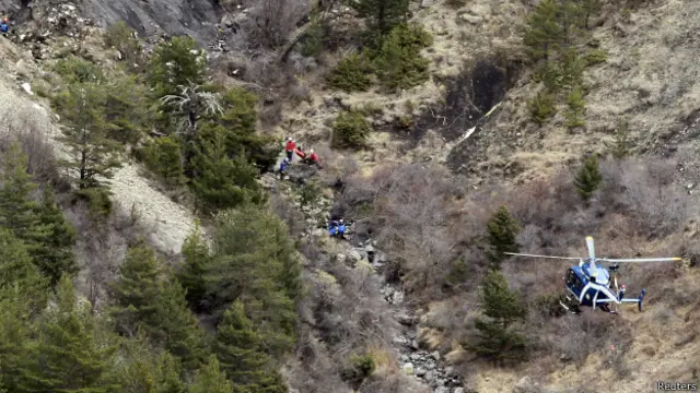 Labores de búsqueda del avión de Germanwings