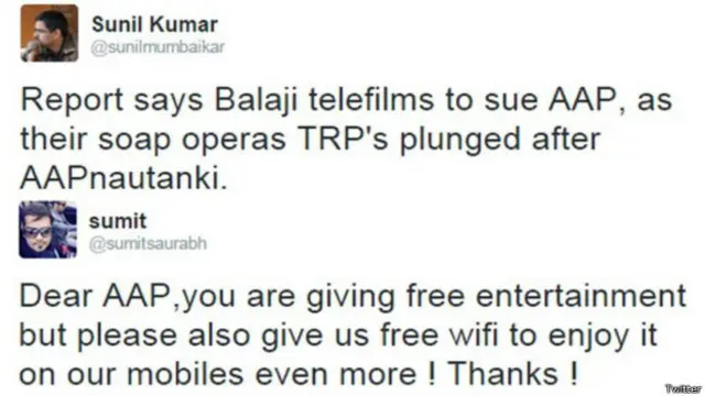 ट्विटर पर आम आदमी पार्टी