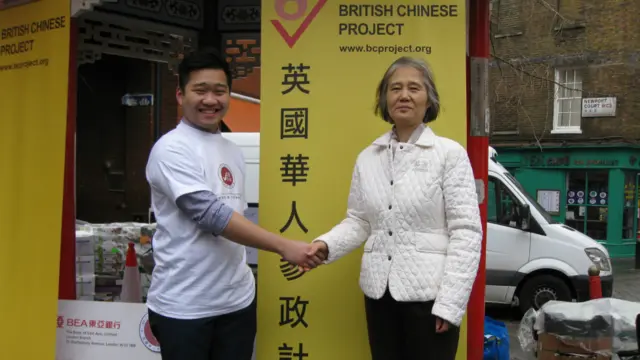 北京的刘女士（右）和一名华人