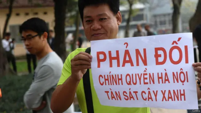 Nhiều người dân Hà Nội đã xuống đường phản đối việc chặt hạ cây xanh