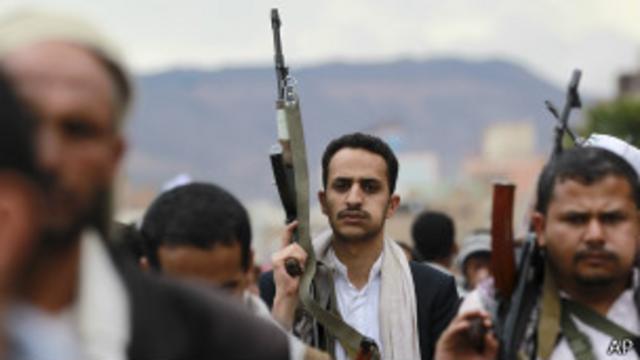 यमन में सक्रिय हूती विद्रोही.