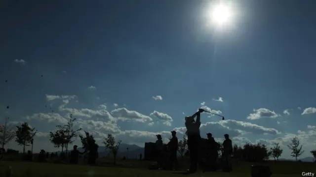 2014年10月5日,北京一个高尔夫球场上的国际比赛