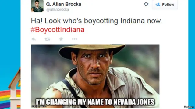 Скриншот "твита" с Индианой Джонсом