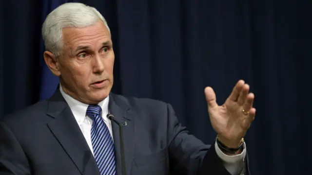 रिपब्लिकन पार्टी के उपराष्ट्रपति पद के उम्मीदवार माइक पेंस.