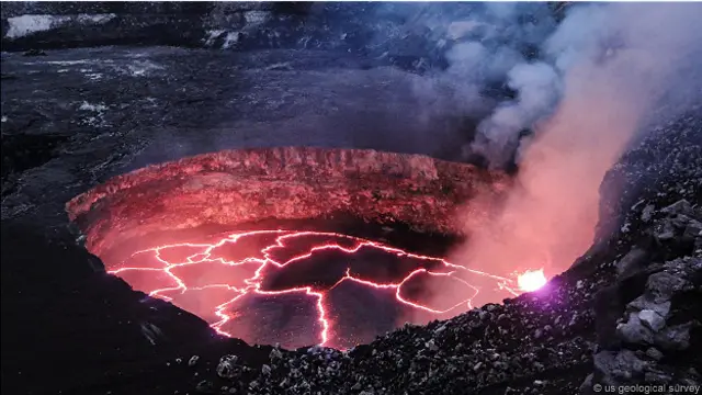 Озеро из лавы в вулкане Килауэа