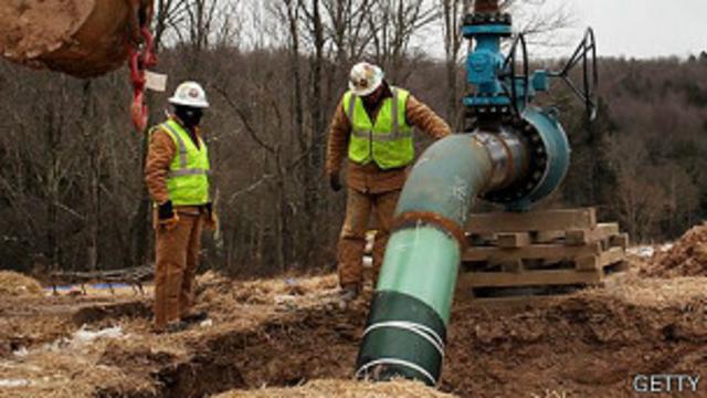 Fracturación hidráulica en proceso en Pensilvania.