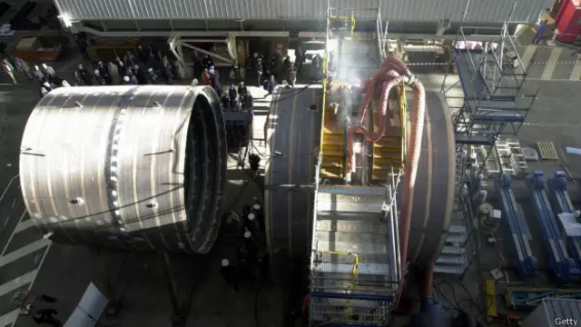 Planta de ensamblaje de un submarino en Francia