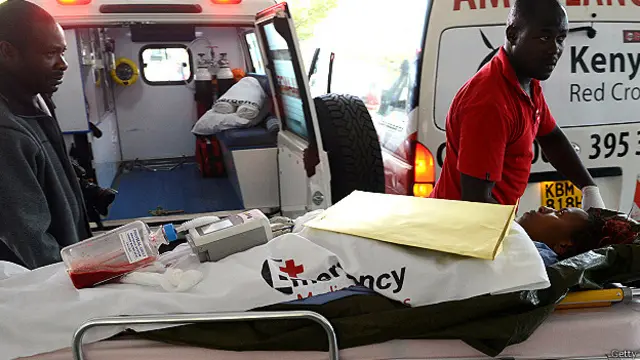 نو شدید زخمی طلبہ کو ہوائی جہاز کی مدد سے دارالحکومت نیروبی پہنچایا گیا ہے