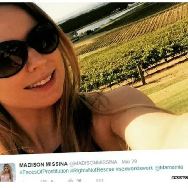 Madison Messina, PSK dari Australia, mengatakan artikel mengenai perdagangan manusia membungkam suara PSK.