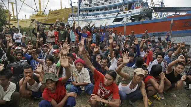 ABK Myanmar yang diamankan dari kapal ikan di Perairan Aru pada April 2015 lalu.