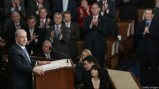 Премьер-министр Израиля Биньямин Нетаньяху выступает в Конгрессе США 3 марта 2015 г.