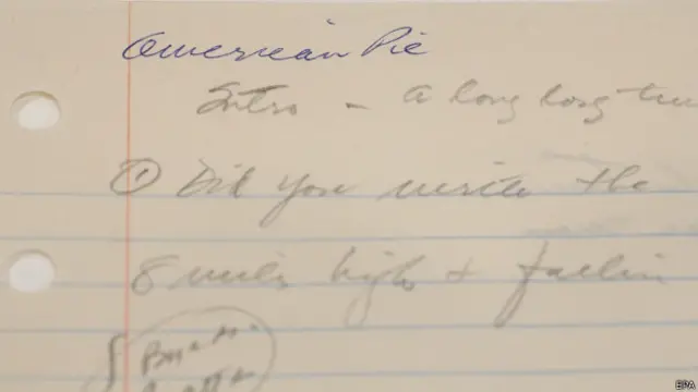 Letra de "American Pie"