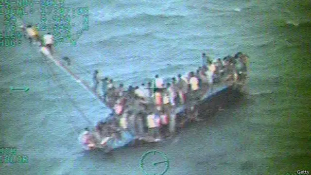 Imagen de archivo de un rescate de emigrantes haitianos.