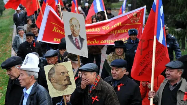 Коммунистическая демонстрация в Киргизии