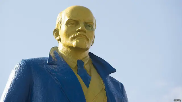 Ленин в цветах украинского флага