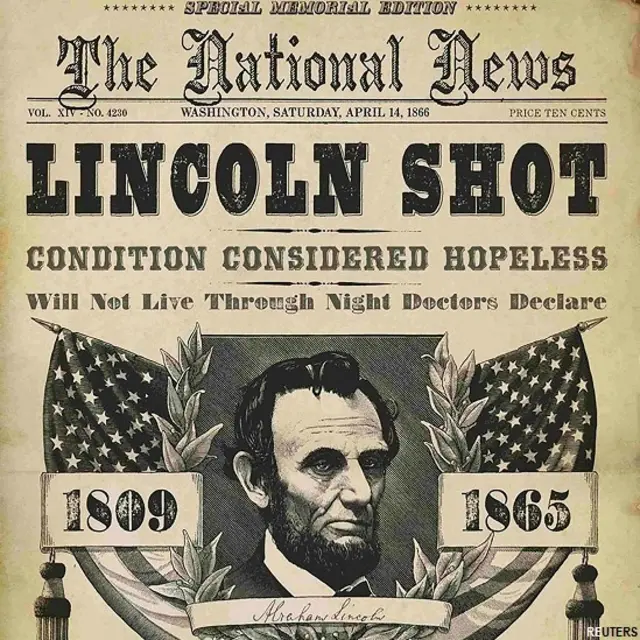 150th anniversary of President Abraham Lincoln's assassination, अमरीकी राष्ट्रपति अब्राहम लिंकन की हत्या की 150वीं बरसी
