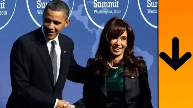 Barack Obama junto a Cristina Fernández de Kirchner