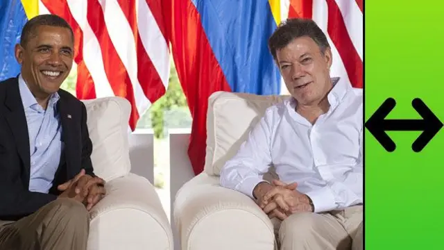 Barack Obama junto a Juan Manuel Santos