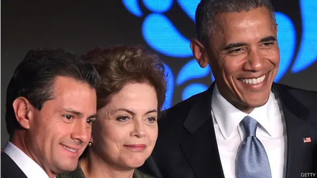 Enrique Peña Nieto, Dilma Rousseff y Barack Obama en la Cumbre de las Américas