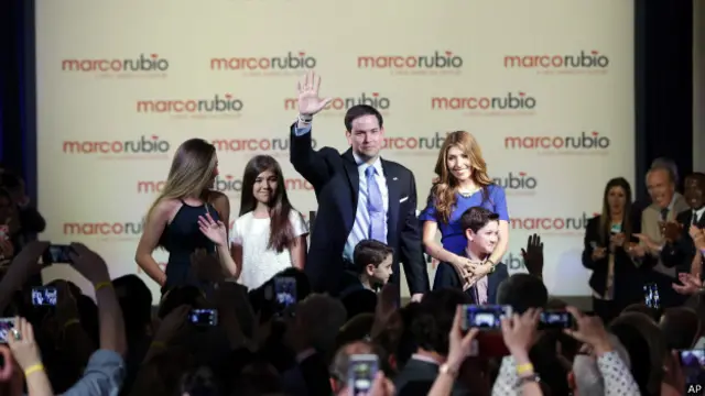 Marco Rubio con su familia