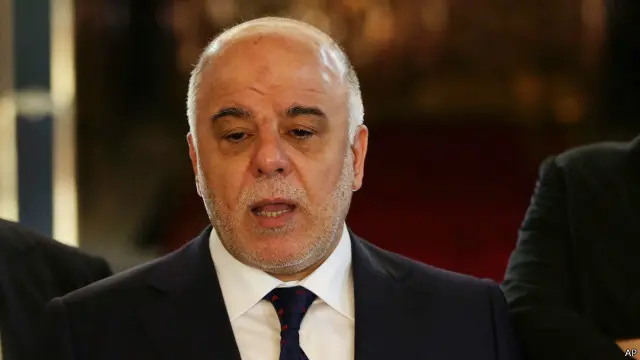 حيدر العبادي تحدث إلى الصحفيين قبل توجهه إلى واشنطن.