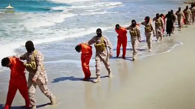 لم يتسن لبي بي سي التحقق من صحة الفيديو من مصادر مستقلة 