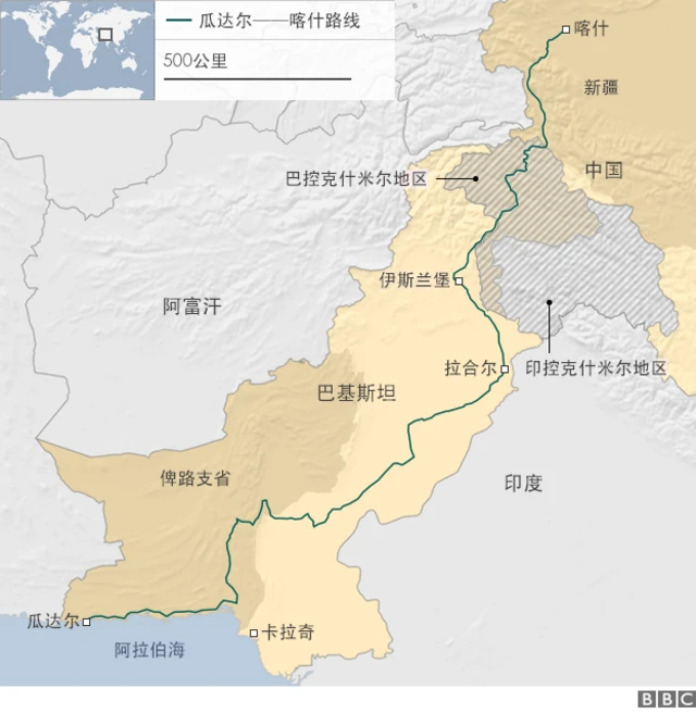 中巴经济走廊路线图