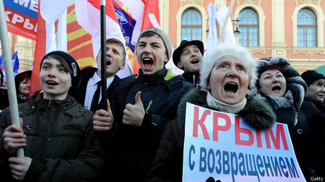 Акция в поддержку присоединения Крыма в Петербурге