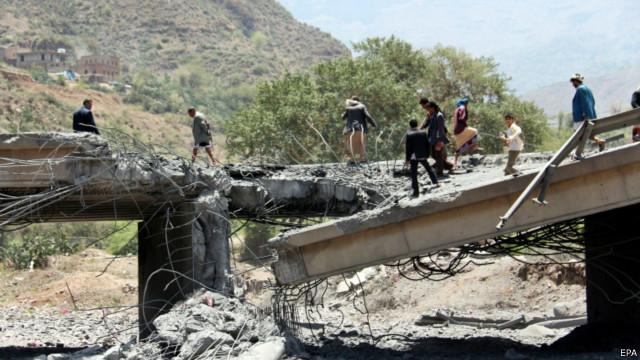 درگیری‌های یمن و حملات هوایی عربستان ویرانی و تلفات انسانی به جا گذاتشته است