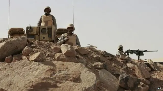 Pasukan Saudi berjaga di perbatasan Yaman