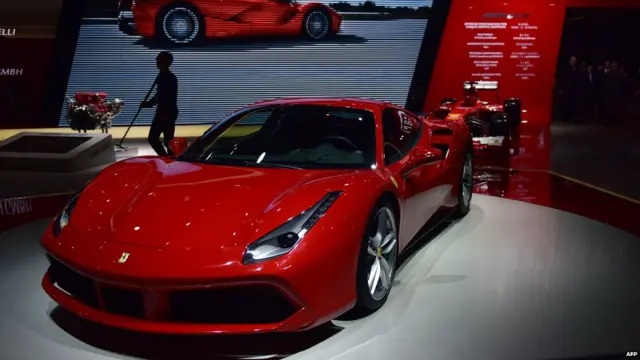 A Ferrari 488 GTB is displayed at the 16th Shanghai International Automobile Industry Exhibition in Shanghai on April 20, 2015.
