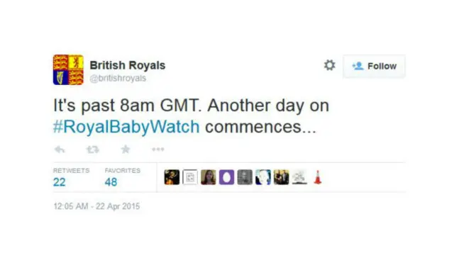 8 часов миновало. Еще один день в ожидании королевского ребенка, - пишут участники дежурства у больницы