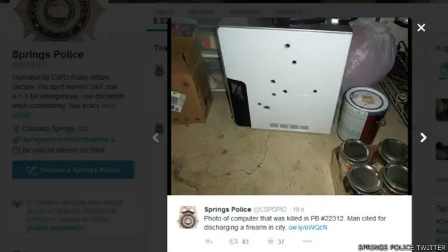 Computadora tiroteada.