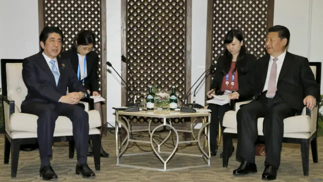 日本首相安倍晉三與中國國家主席習近平會談