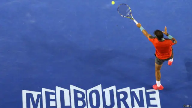 Nadal jugando el Australian Open