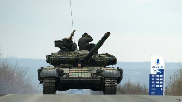 Танк сепаратистов на востоке Украины