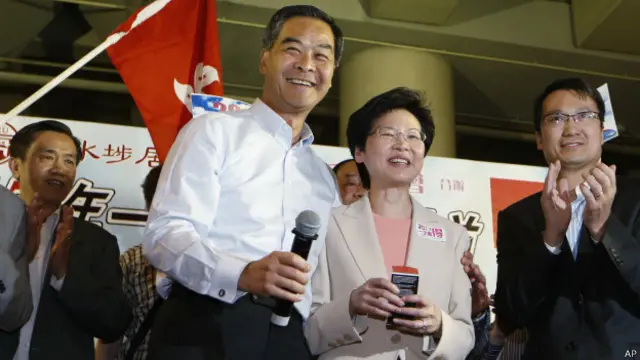 梁振英与林郑月娥