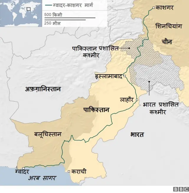 चीन-पाकिस्तान सिल्क रूप, नक्शा