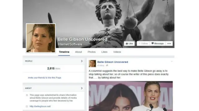 Вместо странички Бель Гибсон в "Фейсбуке" появилась страничка, посвященная ее лжи 