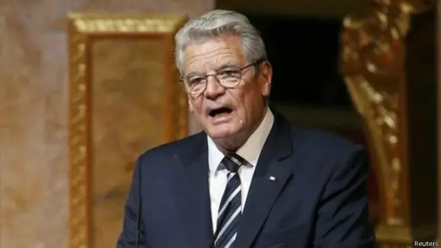 رئیس جمهوری آلمان در یک کلیسای محلی و درآستانه جلسه پارلمان این کشور برای بررسی موضوع کشتار ارامنه سخنرانی کرد