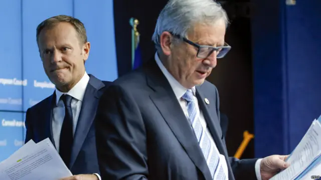 رئيس المفوضية الأوروبية جان كلود يونكر ورئيس المجلس الأوروبي دونالد توسك