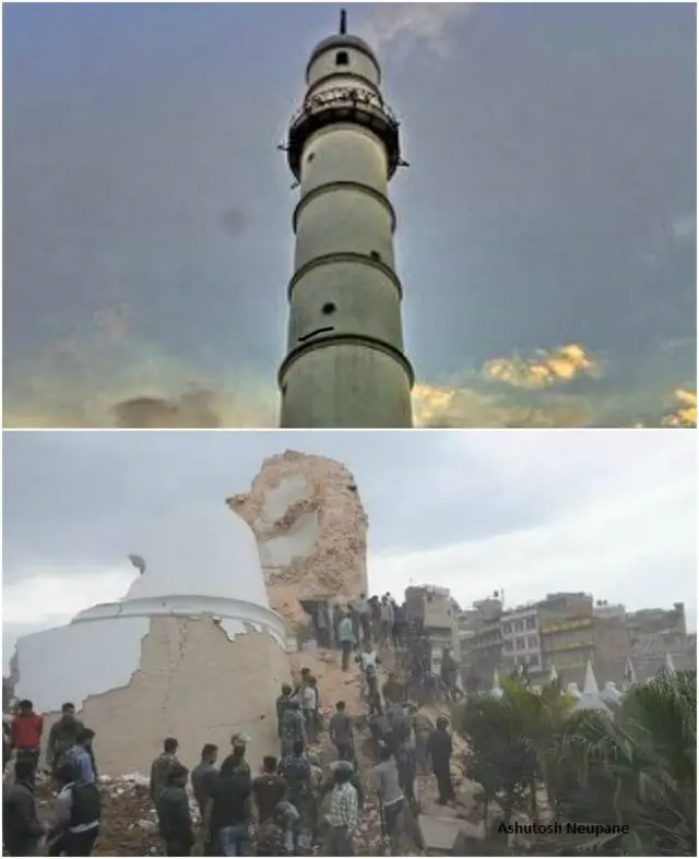 په زلزله کې ځینې تاریخي معبدونه هم ویجاړ شوي