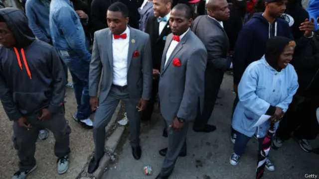 Miembros de Nación del Islam participan en una protesta en Baltimore el miércoles de la semana pasada.