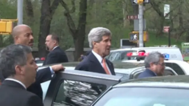جان کری پس از ترک محل اقامت سفیر ایران در نیویورک