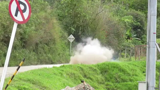 Detonación de mina en Colombia